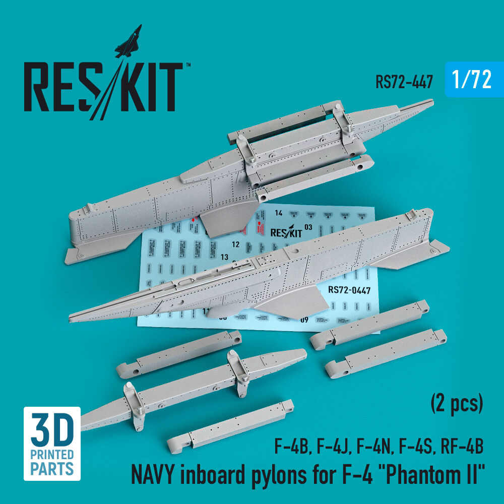 NAVY inboard pylons for F-4 Phantom II (2 pcs) (F-4B, F-4J, F-4N, F-4S, RF-4B) (3D Printed)
