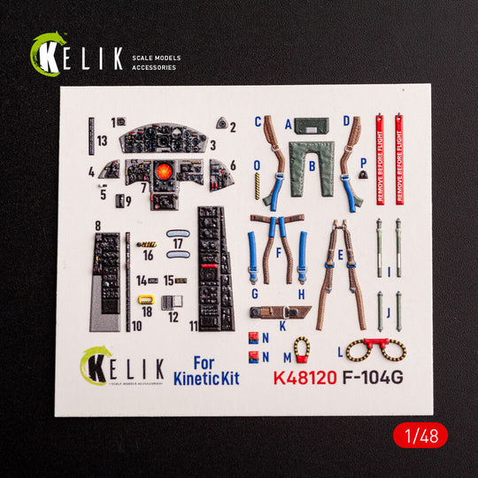 F-104G - interior 3D decals for Kinetic kit