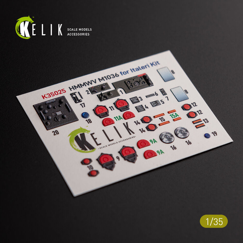 “HUMVEE” HMMWV M1036 with TOW Nato green version Interior 3D Decal for Italeri kit