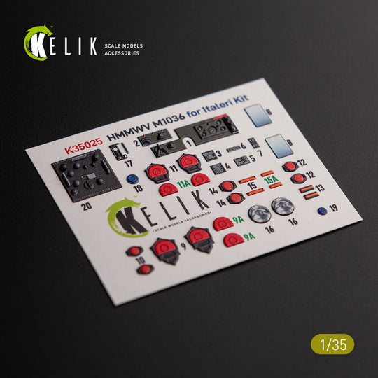 “HUMVEE” HMMWV M1036 with TOW Nato green version Interior 3D Decal for Italeri kit