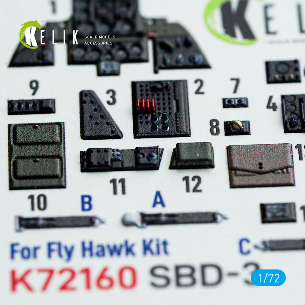 SBD-3 Dauntless - interior 3D decals for FlyHawk kit