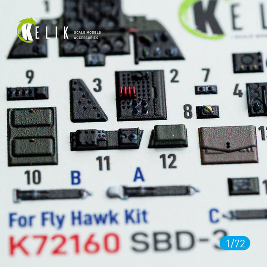 SBD-3 Dauntless - interior 3D decals for FlyHawk kit