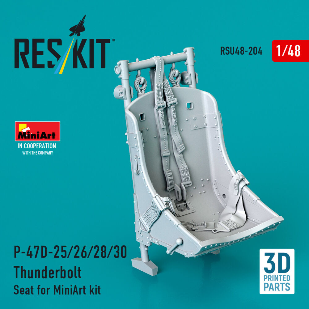 P-47D-25/26/28/30 Thunderbolt Seat for MiniArt kit (3D Printed)
