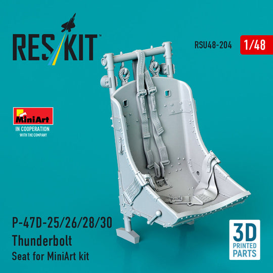 P-47D-25/26/28/30 Thunderbolt Seat for MiniArt kit (3D Printed)