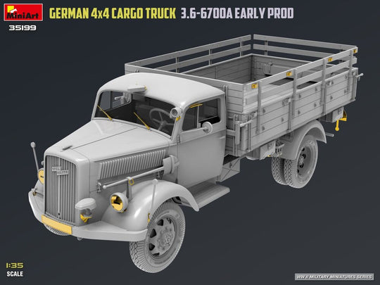 German 3t 4x4 Cargo Truck 3.6-6700A Early Prod