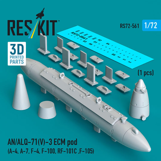 AN/ALQ-71(V)-3 ECM pod (1pcs) (A-4, A-7, F-4, F-100, RF-101C ,F-105) (3D Printed)