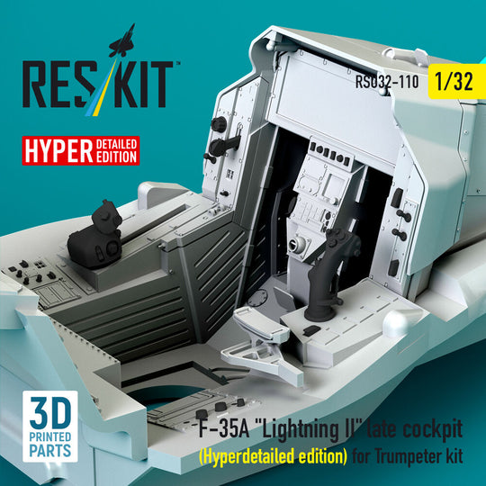 F-35A Lightning II late cockpit (Hyperdetailed edition) for Trumpeter kit (3D Printed)