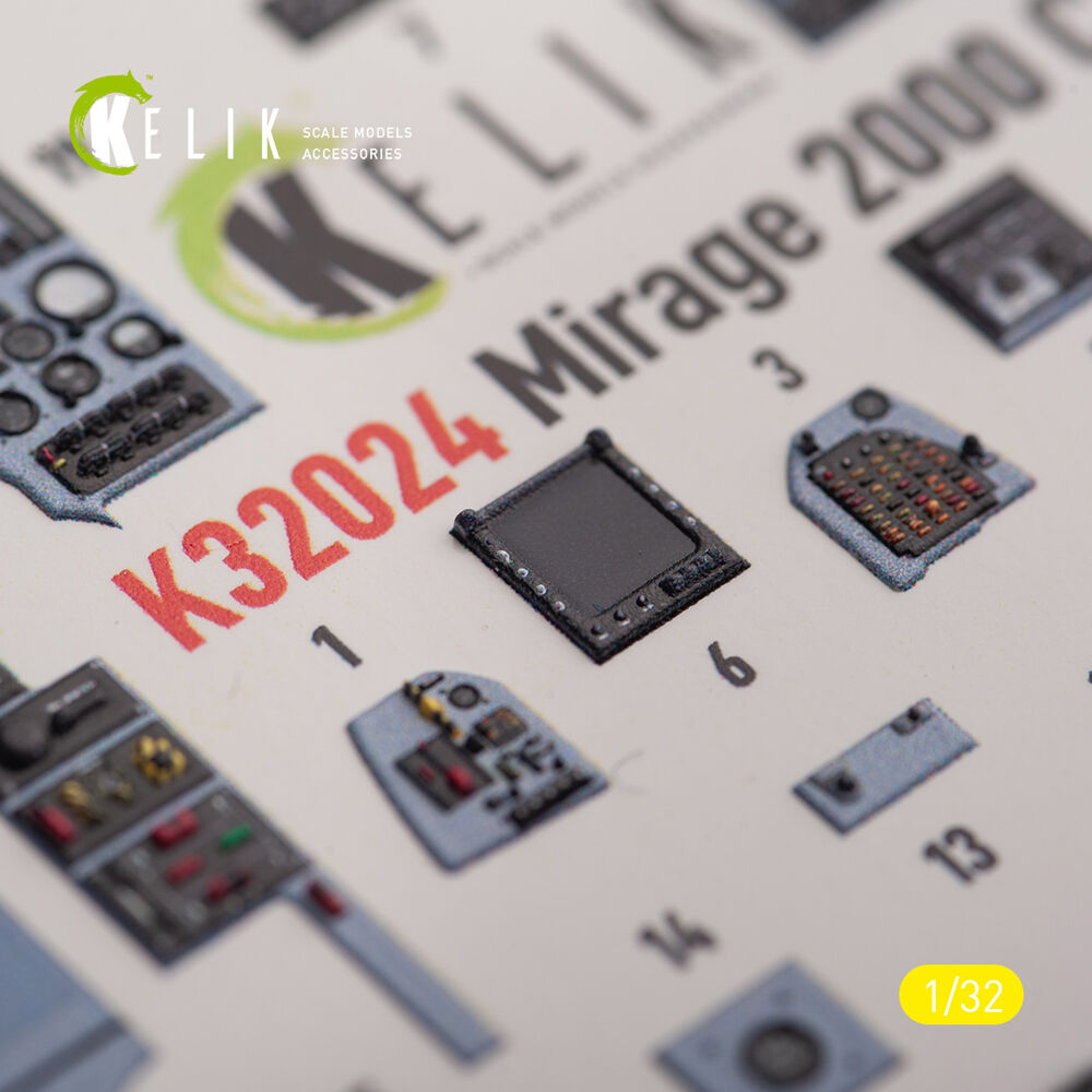 Mirage 2000C - interior 3D decals for Kitty Hawk/Zimi models kit
