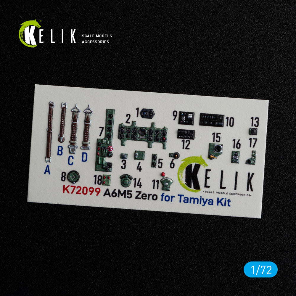 A6M5 Zero - interior 3D decals for Tamiya kit