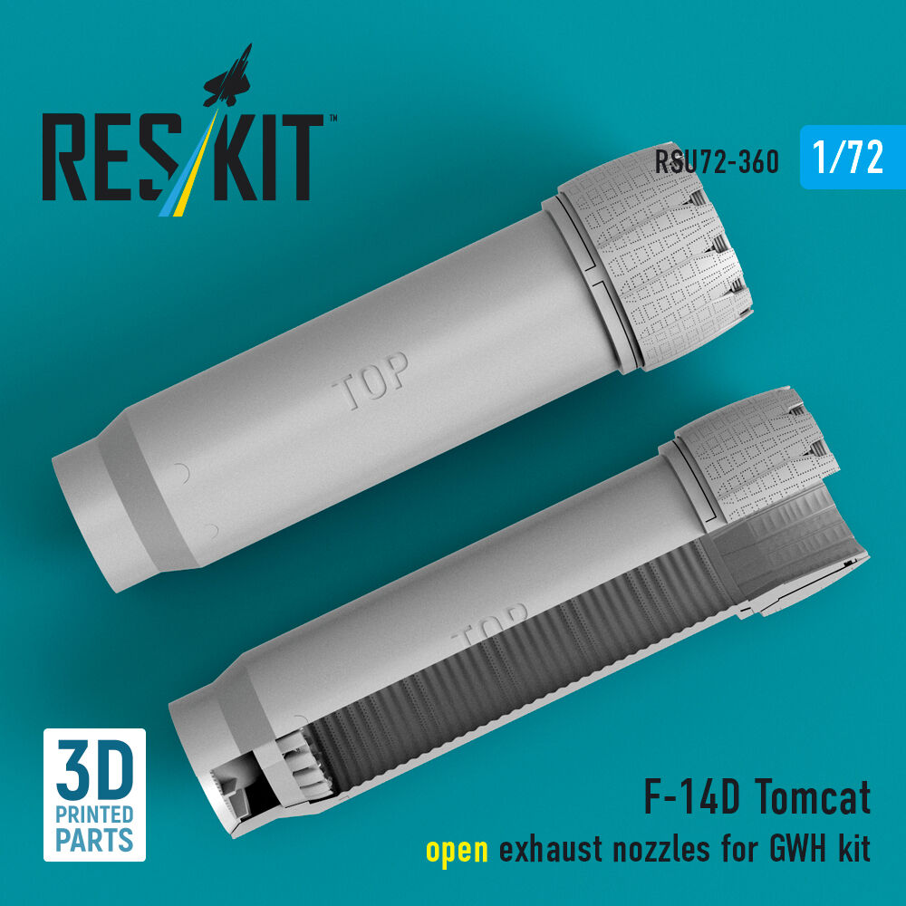 F-14D Tomcat open exhaust nozzles for GWH kit (3D Printed)