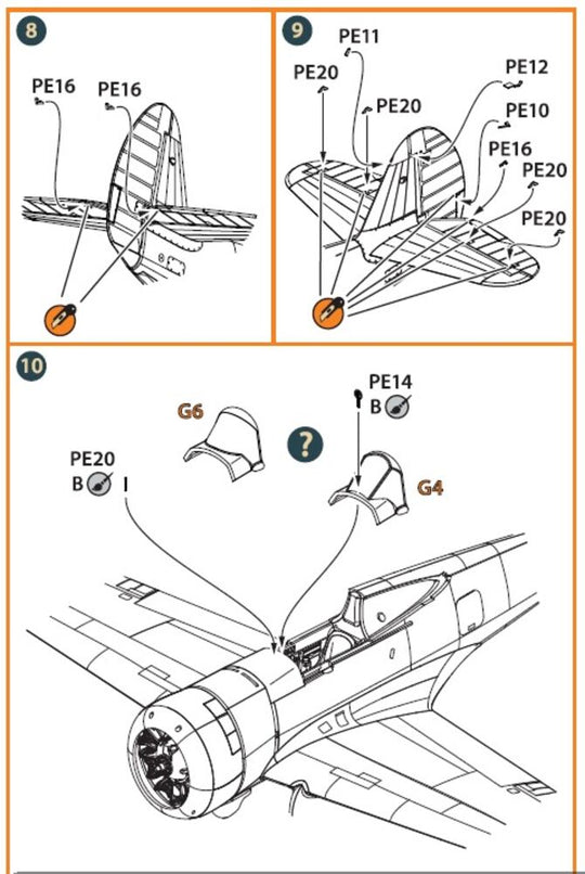 Hawk H-75 M/N/O PE parts for CP kits CP72021/CP72022/CP72029