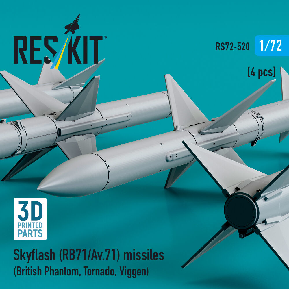 Skyflash (RB71/Av.71) missiles (4 pcs) (British Phantom, Tornado, Viggen) (3D Printed)