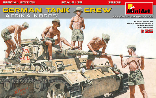 PZ.KPFW.IV AUSF.D AFRIKA KORPS +5 FIGURES GERMAN TANK CREW AFRIKA KORPS 1/35