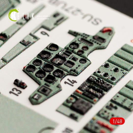SU-27UB Flanker interior 3D decals for GWH kit