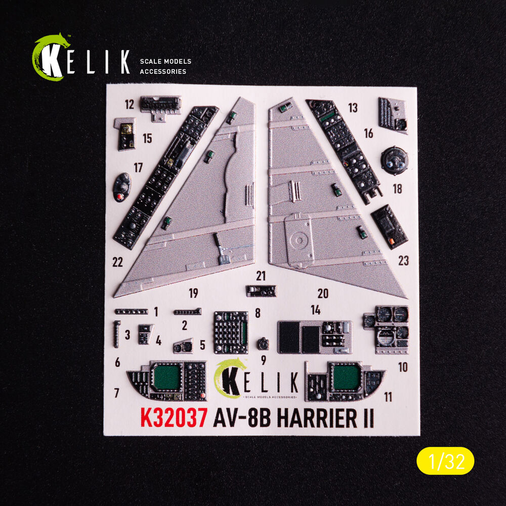 AV-8 Harrier - interior 3D decals for Trumpeter kit