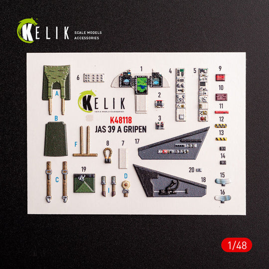 Jas-39 A - interior 3D decals for Italeri kit