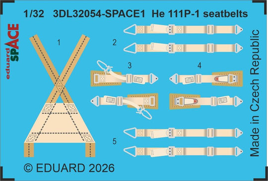 He 111P-1 seatbelts SPACE for Revell