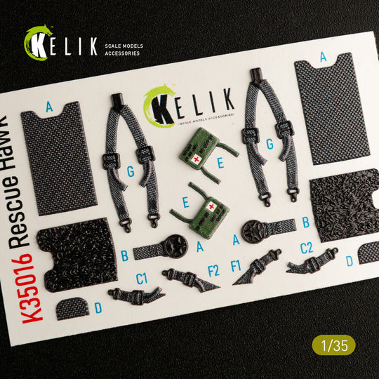 HH-60H Rescue Hawk interior 3D decals for Kitty Hawk / Zimimodel kit