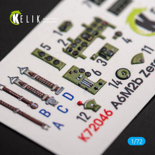 A6M2B Zero - interior 3D decals for Tamiya kit