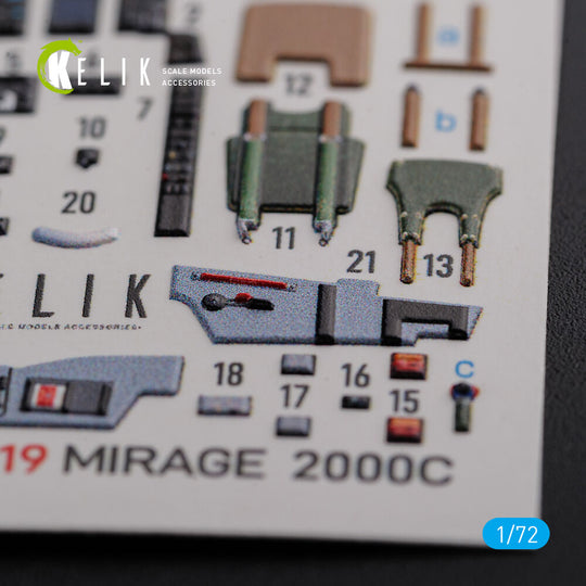 Mirage 2000C interior 3D decals forModelSvit kit