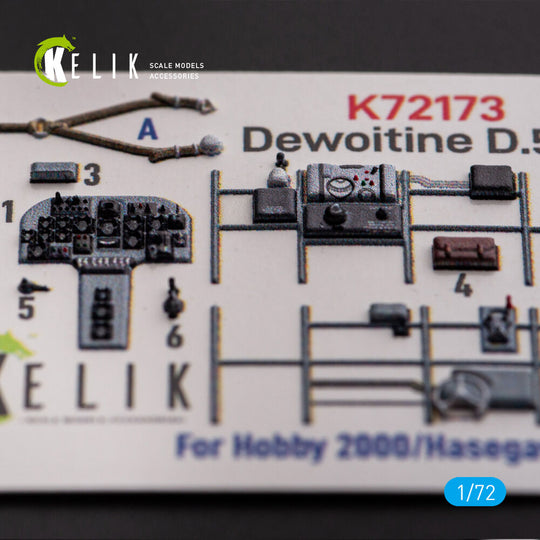 Dewoitine D.520 - interior 3D decals for Hobby 2000/Hasegawa kit