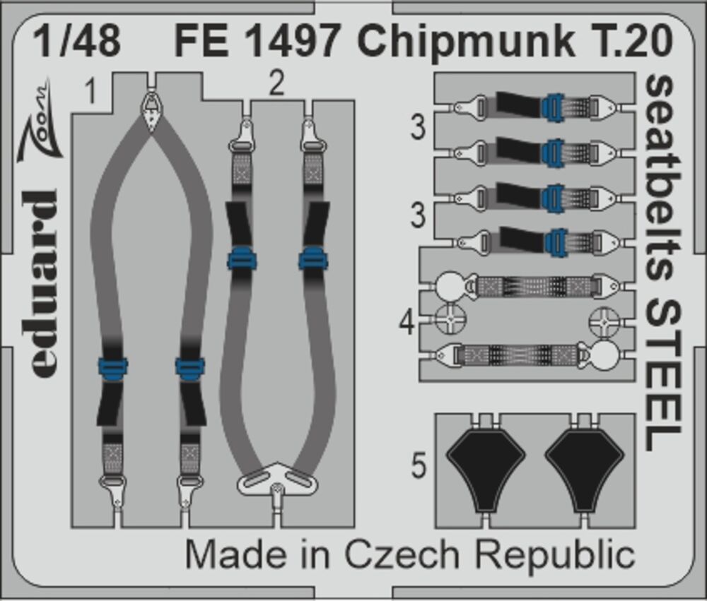 Chipmunk T.20 seatbelts STEEL   AIRFIX