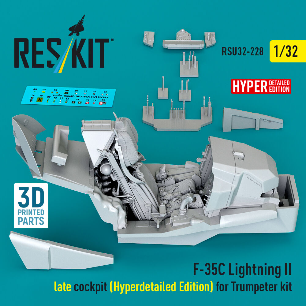 F-35C Lightning II late cockpit (Hyperdetailed Edition) for Trumpeter kit (3D Printed)