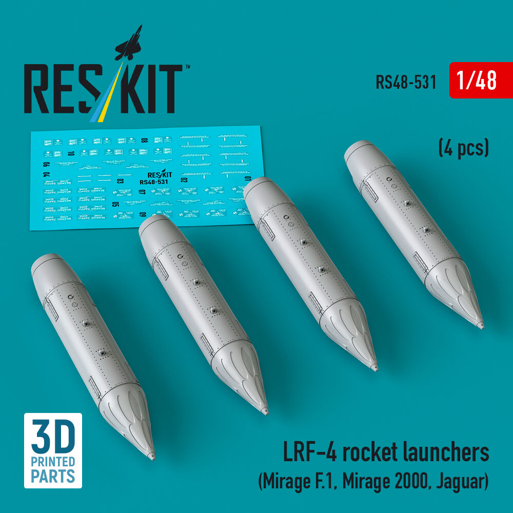 LRF-4 rocket launchers (4 pcs) (Mirage F.1, Mirage 2000, Jaguar) (3D Printed)