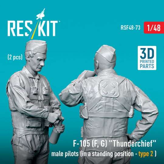 F-105 (F, G) Thunderchief male pilots (in a standing position - type 2) (2 pcs) (3D Printed)