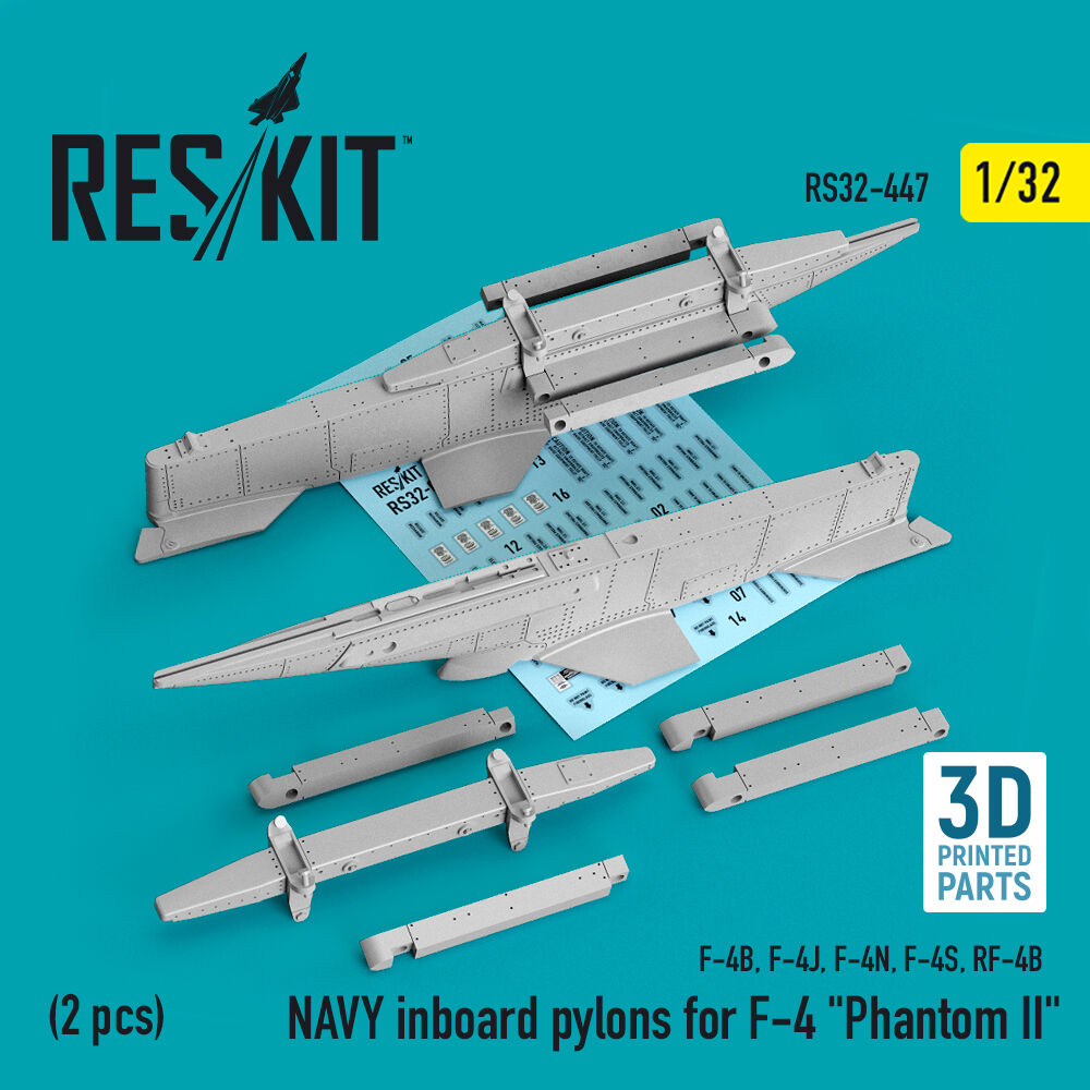 NAVY inboard pylons for F-4 Phantom II (2 pcs) (F-4B, F-4J, F-4N, F-4S, RF-4B) (3D Printed)