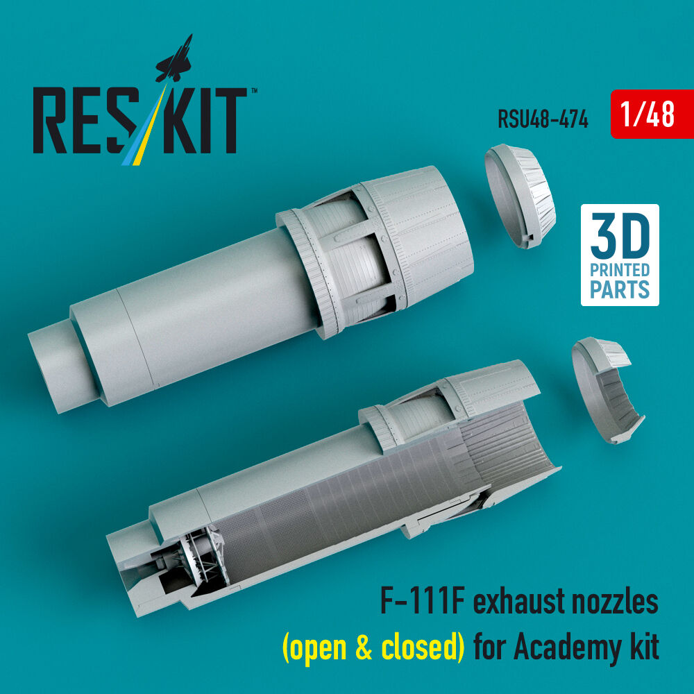 F-111F exhaust nozzles (open & closed) for Academy kit (3D Printed)
