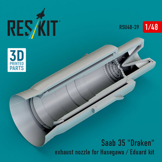 Saab 35 Draken exhaust nozzle for Hasegawa / Eduard kit (3D Printed)