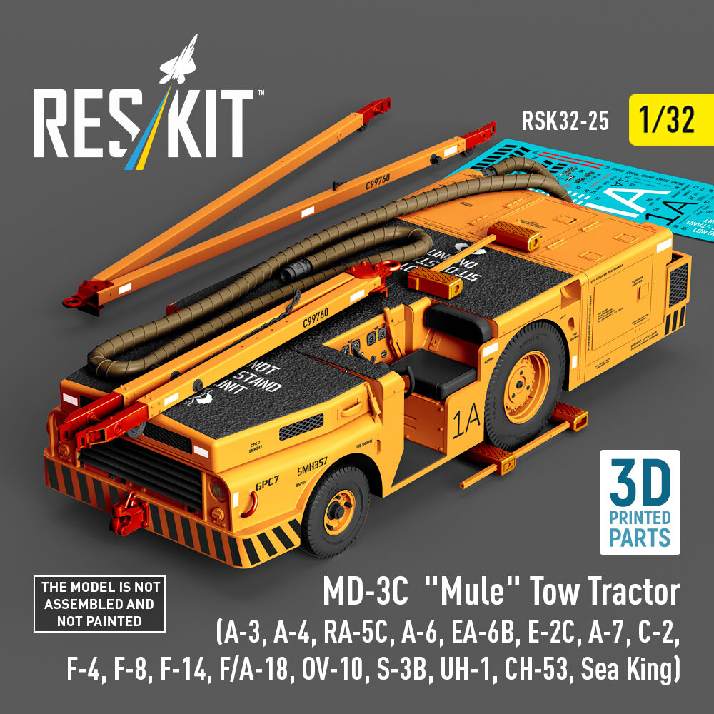 MD-3? Mule Tow Tractor (A-3, A-4, RA-5C, A-6, EA-6B, E-2C, A-7, C-2, F-4, F-8, F-14, F/A-18, OV-10, S-3B, UH-1, CH-53, Sea King) (3D Printed model kit)