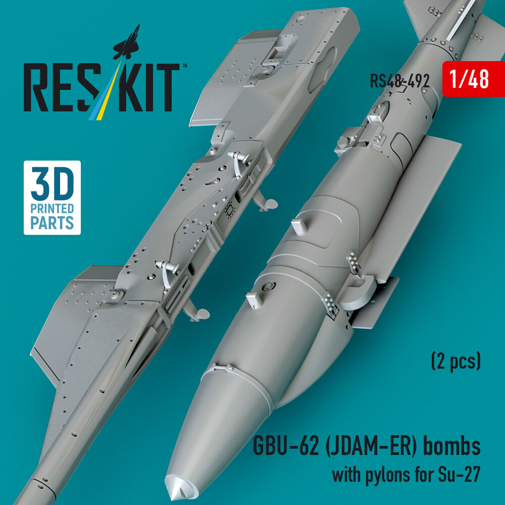 GBU-62 (JDAM-ER) bombs with pylons for Su-27 Flanker (2 pcs) (3D Printed)