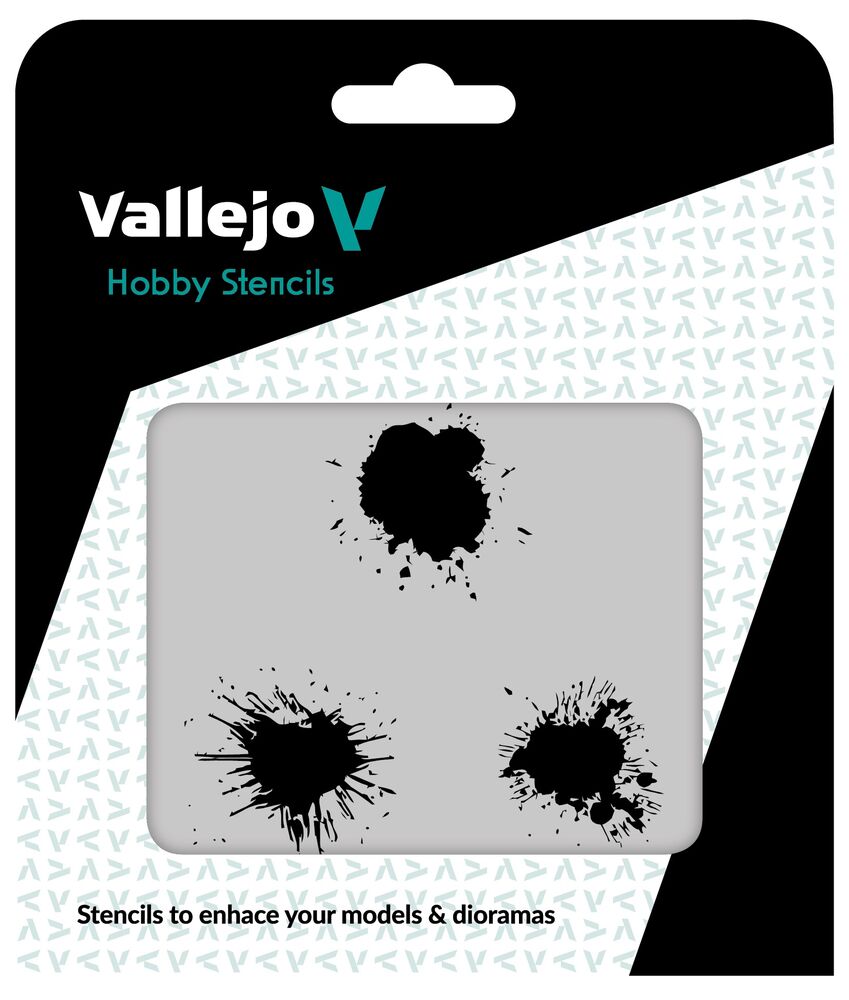 Vallejo Stencils: Paint Stains 125 x 125 mm