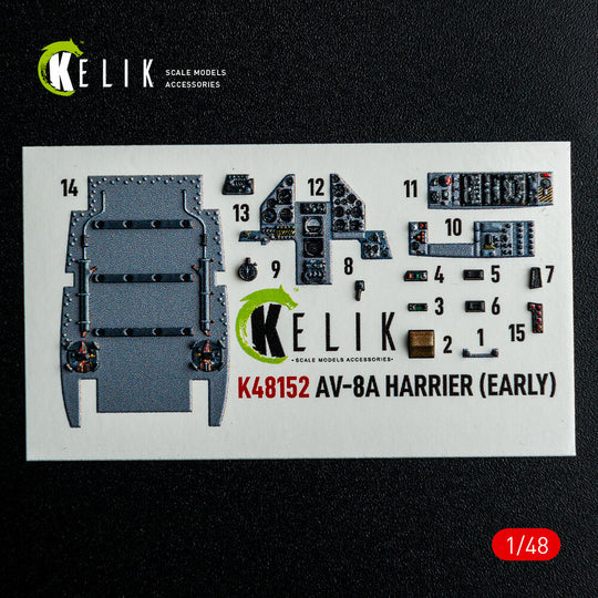 AV-8A HARRIER (Early) - interior 3D decals for Kinetic kit
