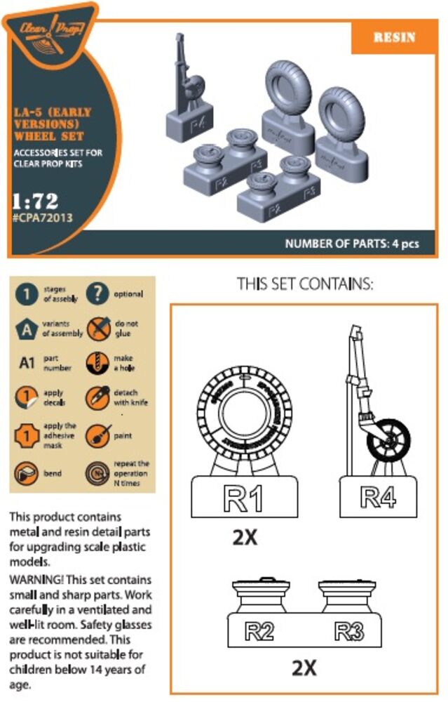 La-5 (early version) wheel set for CP kit CP72014