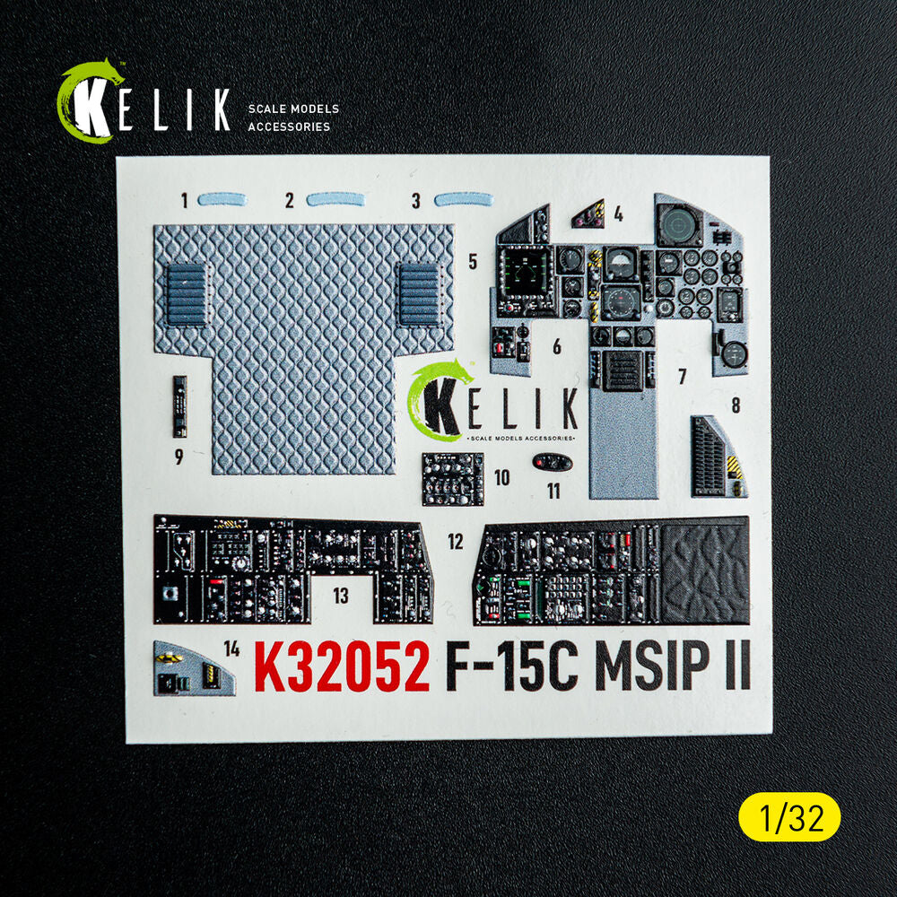 F-15C MSIP II- interior 3D decals for Tamiya kit