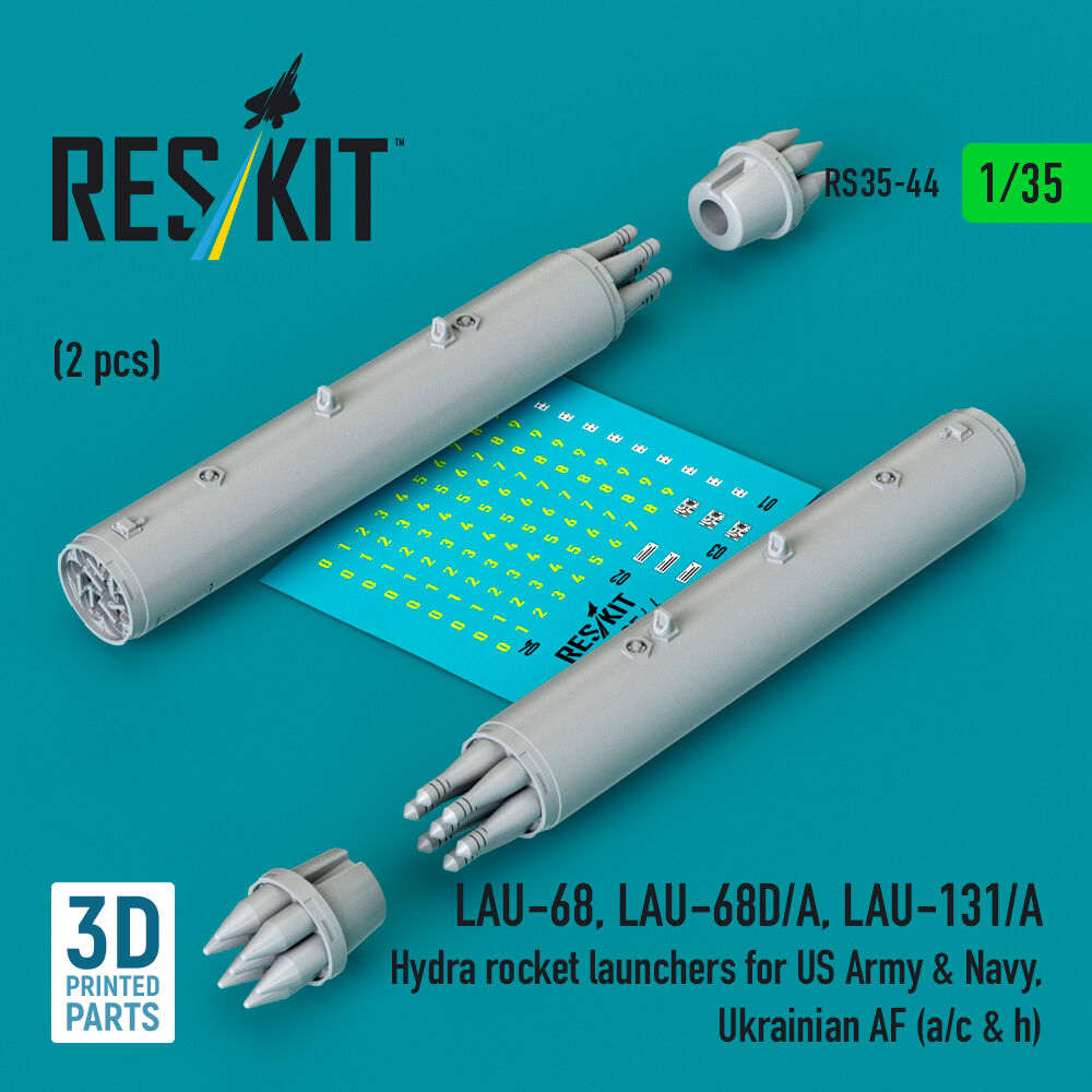 LAU-68, LAU-68D/A, LAU-131/A Hydra rocket launchers for US Army & Navy, Ukrainian AF (a/c & h) (2pcs) (3D Printed)