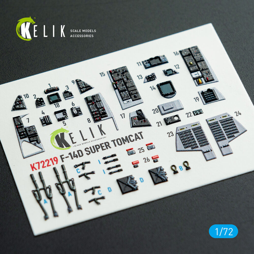 F-14D Super Tomcat - interior 3D decals for HobbyBoss kit