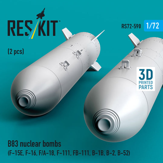 B83 nuclear bombs (2 pcs) (F-15E, F-16, F/A-18, F-111, FB-111, B-1B, B-2, B-52) (3D Printed)