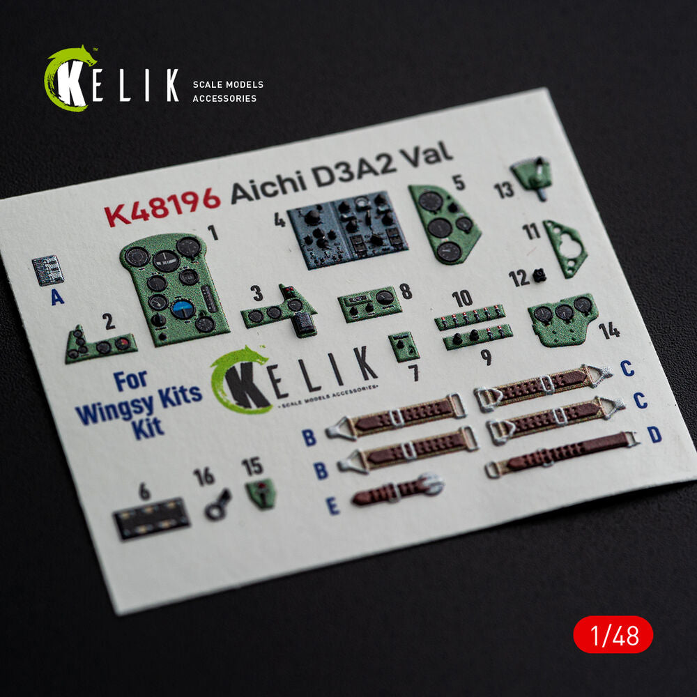 Aichi D3A2 Val - interior 3D decals for Wingsy Kits