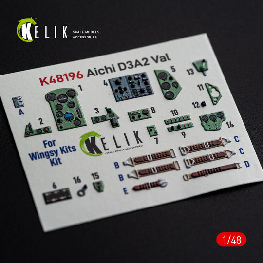 Aichi D3A2 Val - interior 3D decals for Wingsy Kits