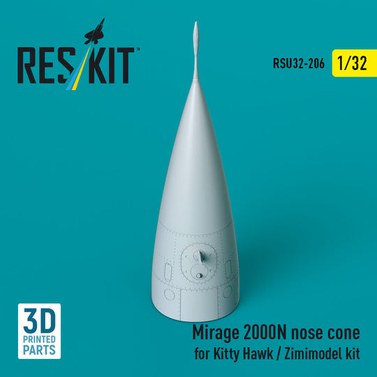 Mirage 2000N nose cone for Kitty Hawk / Zimimodel kit (3D Printed)