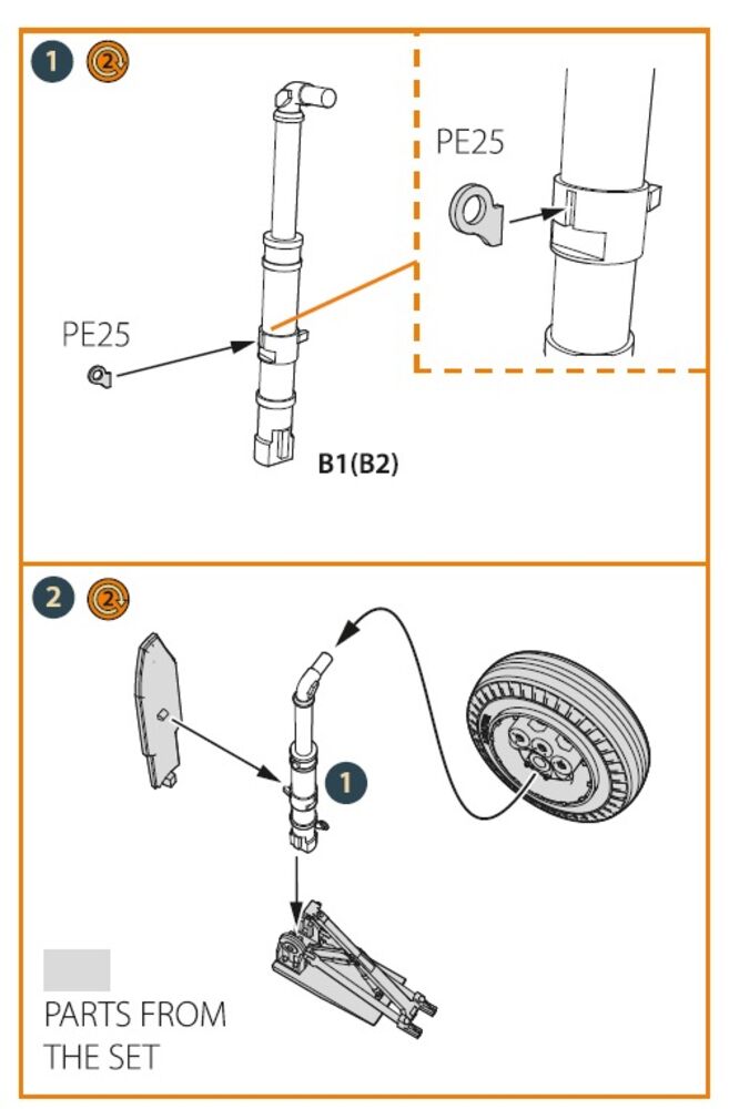 XA2D-1, A2D-1 Skyshark main landing legs for CP kits