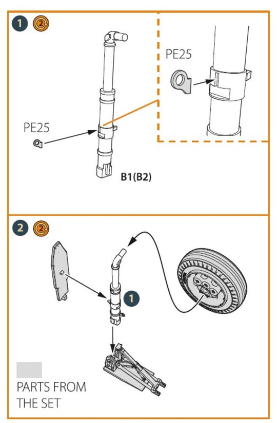 XA2D-1, A2D-1 Skyshark main landing legs for CP kits