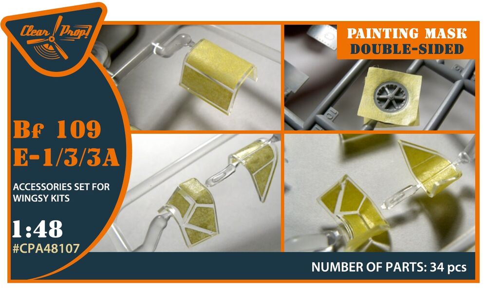 Bf-109E-1/3/3a double-sided painting mask for Wingsy Kits