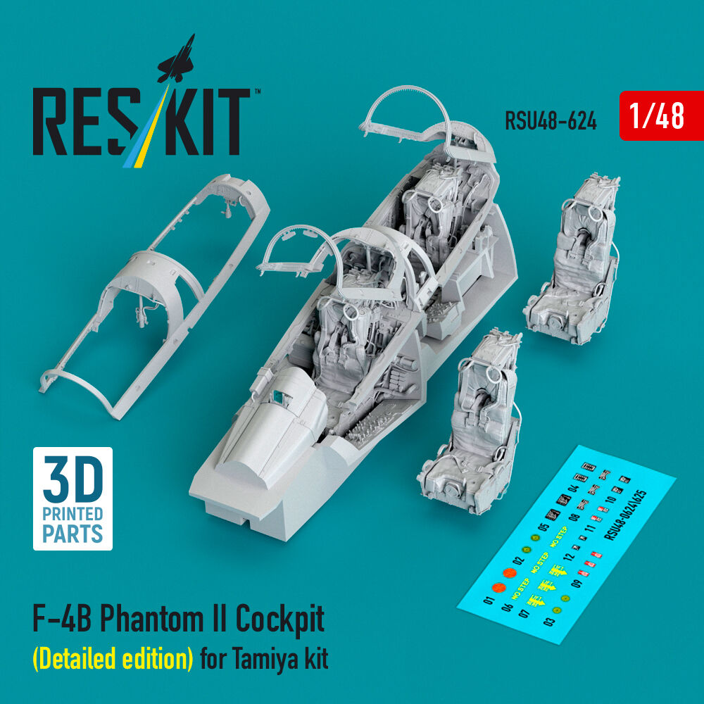 F-4B Phantom II Cockpit (Detailed edition) (3D Printed) for Tamiya