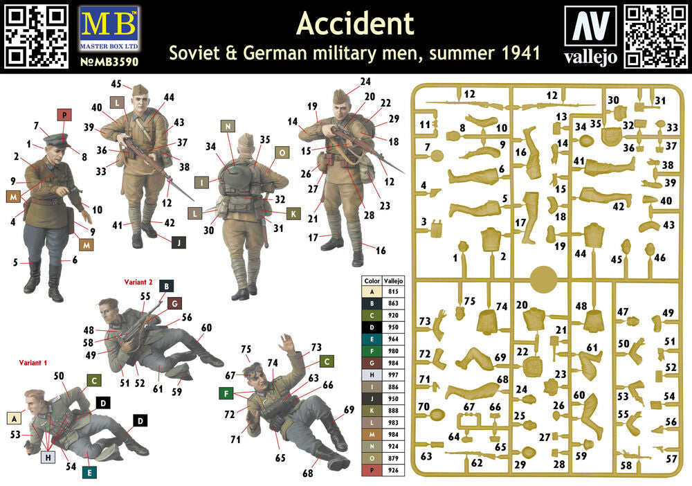 Accident. Soviet & German military men,