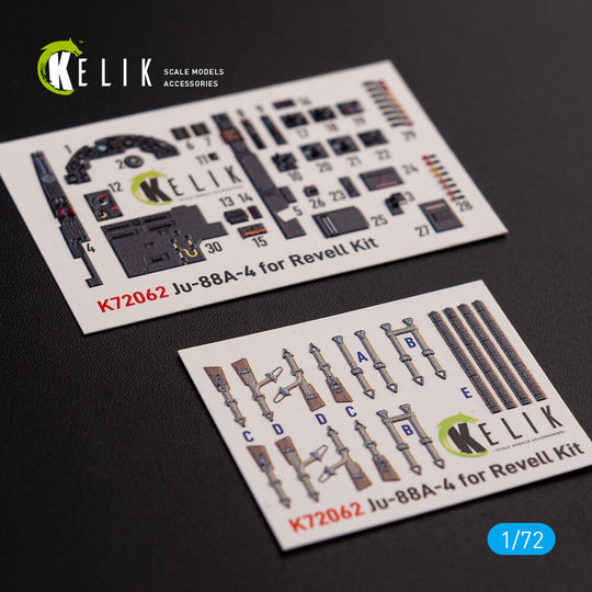 Junkers JU 88 A-4 interior 3D decals for Revell kit